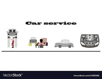 Set mechanical services of car vector image