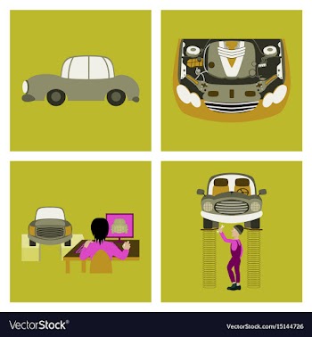 Set mechanical services of car vector image