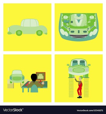 Set mechanical services of car vector image