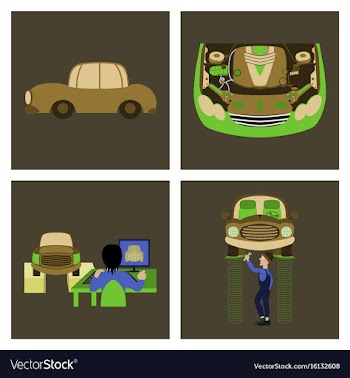 Set mechanical services of car vector image