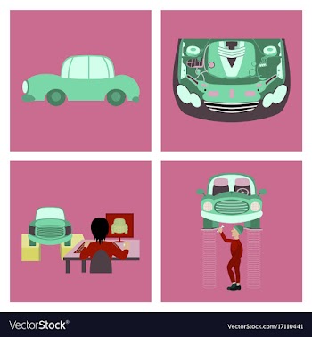 Set mechanical services of car vector image