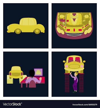 Set mechanical services of car vector image