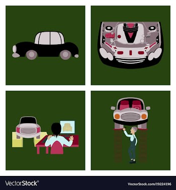 Set mechanical services of car vector image