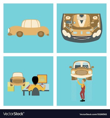 Set mechanical services of car vector image