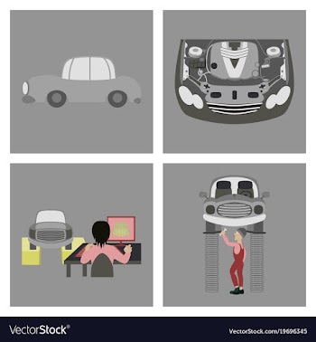Set mechanical services of car vector image