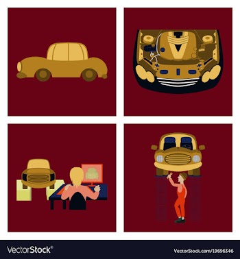 Set mechanical services of car vector image