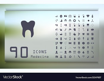 Set medecine and health flat icons collection vector image