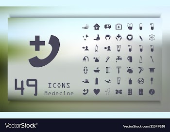 Set medecine and health flat icons collection vector image
