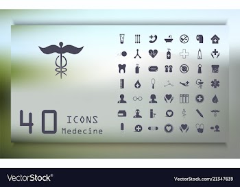 Set medecine and health flat icons collection vector image