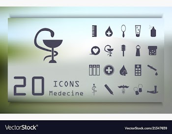 Set medecine and health flat icons collection vector image