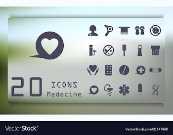 Set medecine and health flat icons collection vector image