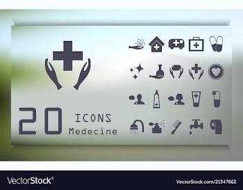Set medecine and health flat icons collection vector image