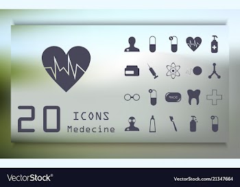 Set medecine and health flat icons collection vector image