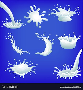 set milk splash and pouring eps 10