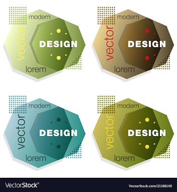 Set minimalistic design creative concept modern vector image