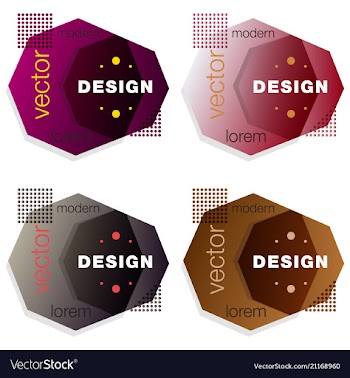 Set minimalistic design creative concept modern vector image