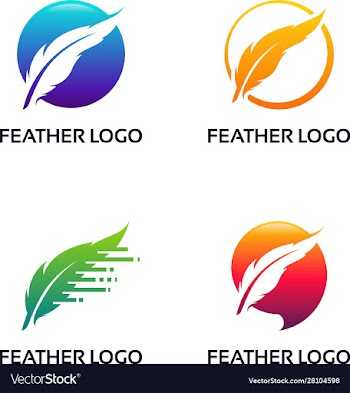 set modern feather logo lawyer law firm logo