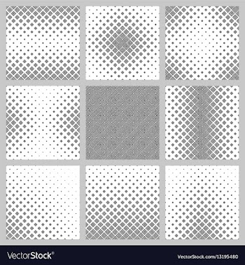 Set monochrome diagonal square pattern designs vector image