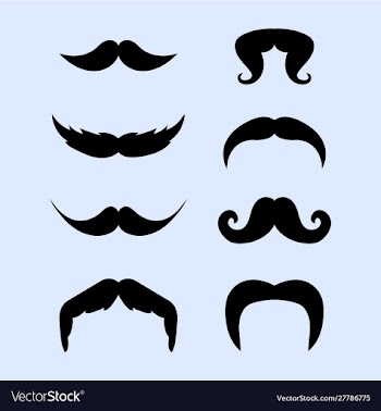 Set mustache style collection movember vector image