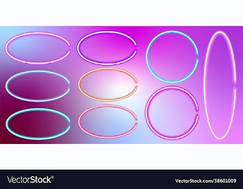 set neon glowing frames in multicolored unicorn