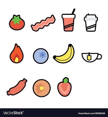 set of 11 food and drink icons