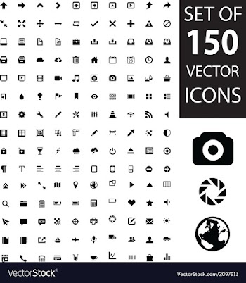  					Set of 150 icons vector image														