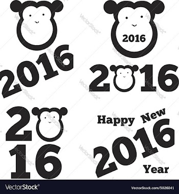 Set of 2016 year vector image