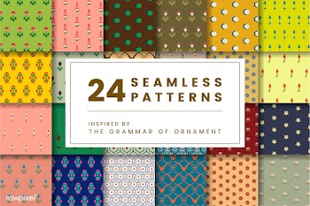 Set of 24 vintage patterns inspired by The Gr.. | Free stock vector - 250319