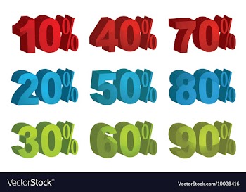 Set of 3d sale percents vector image