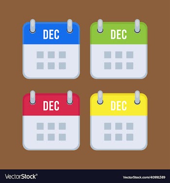 set of 4 paper calendar icons