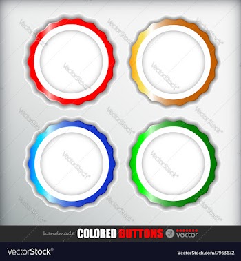 Set of 4 round buttons NormalUp Over PressedActive vector image