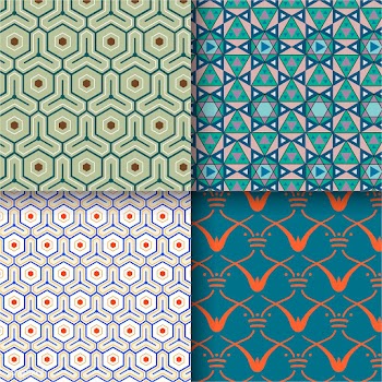 Set of 4 vintage patterns inspired by The Gra.. | Free stock vector - 250332