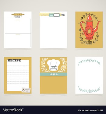  					Set of 6 creative journaling cards vector image														