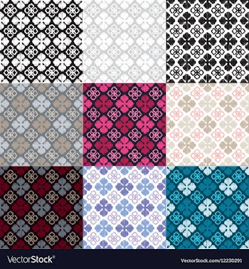 Set of 9 ethnic boho seamless pattern vector image