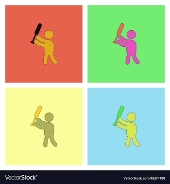Set of a baseball player vector image