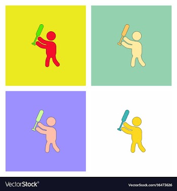 Set of a baseball player vector image