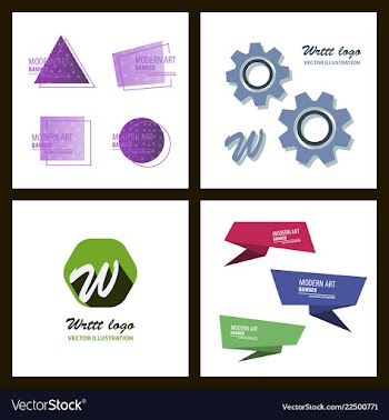 Set of a minimalistic hipster colored frame vector image