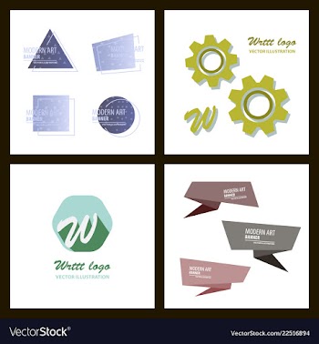 Set of a minimalistic hipster colored frame vector image