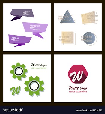 Set of a minimalistic hipster colored frame vector image
