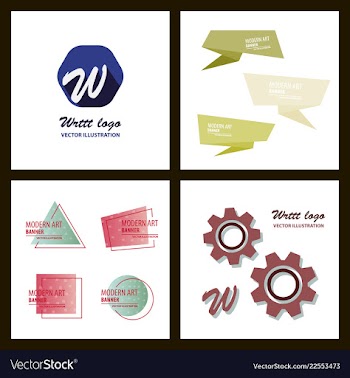 Set of a minimalistic hipster colored frame vector image