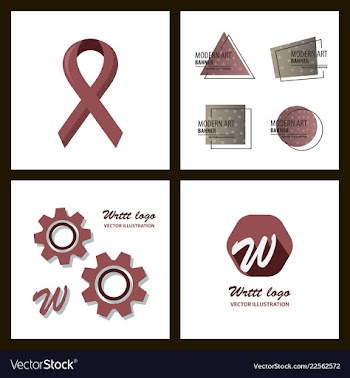 Set of a minimalistic hipster colored frame vector image