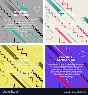 Set of abstract avangarde retro background with vector image