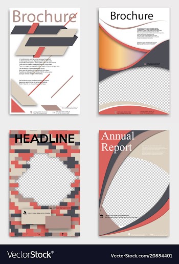 Set of abstract brochure template flyer layout vector image