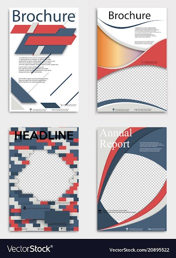 Set of abstract brochure template flyer layout vector image