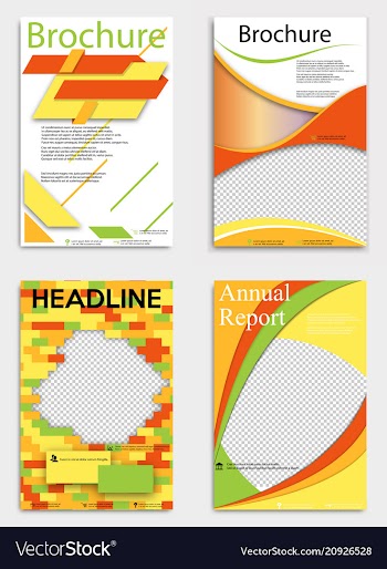 Set of abstract brochure template flyer layout vector image