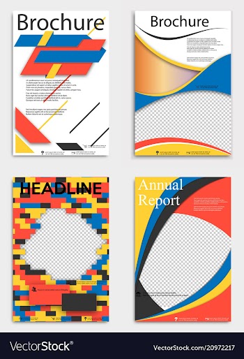 Set of abstract brochure template flyer layout vector image