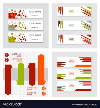 Set of abstract corporate business banner vector image