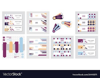 Set of abstract corporate business banner vector image