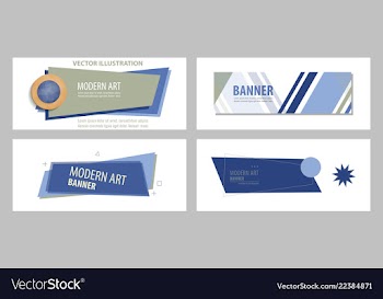 Set of abstract design banner template vector image