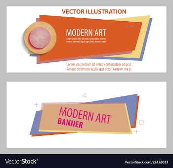 Set of abstract design banner template vector image